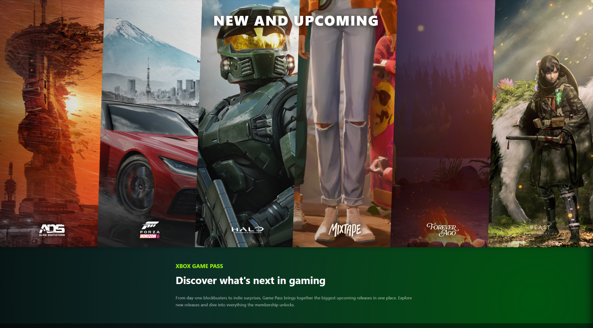 Xbox Showcase Homepage